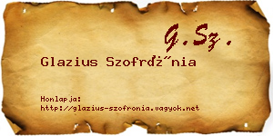 Glazius Szofrónia névjegykártya